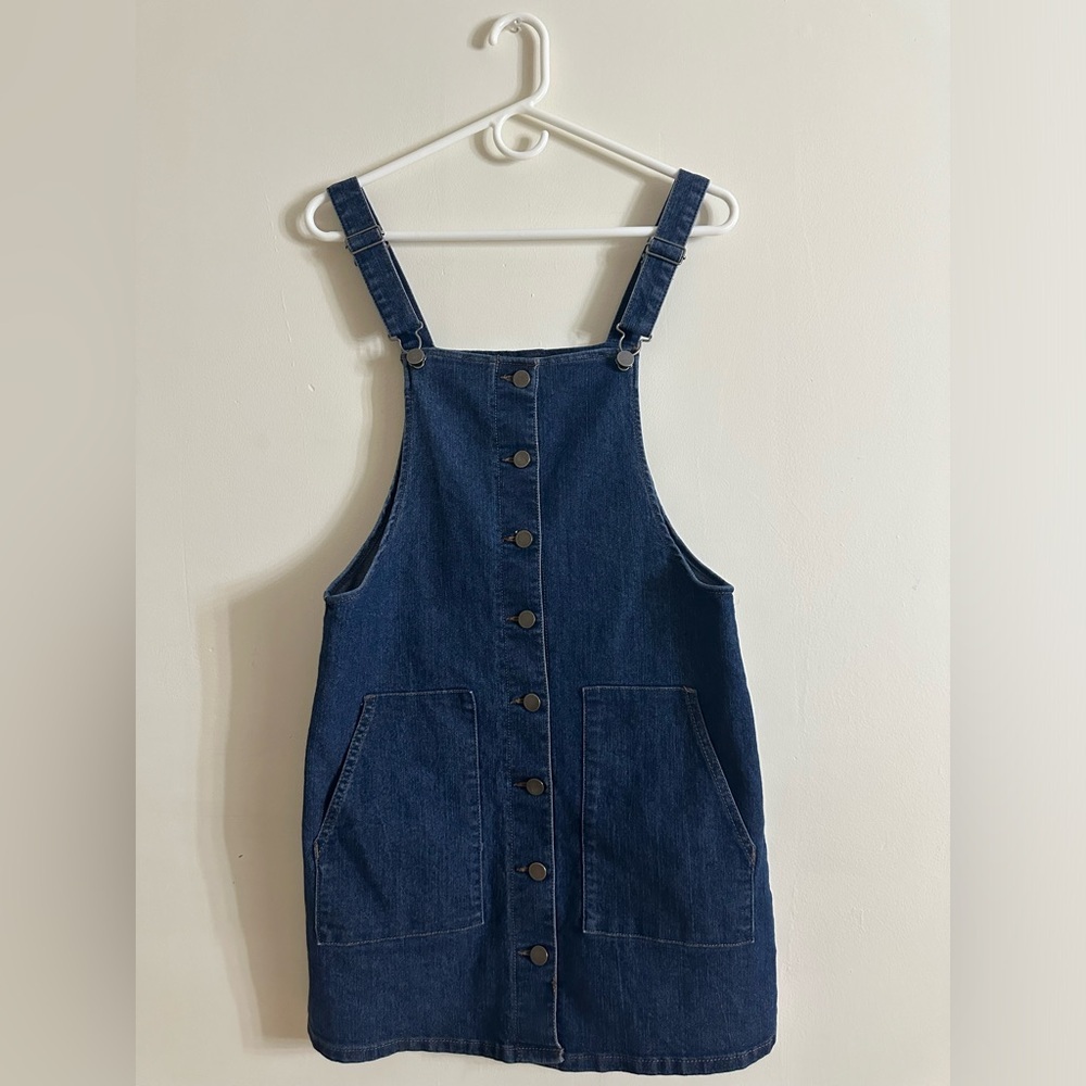 Button-Up Pinafore Dress